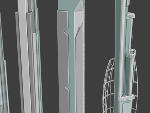 35 futuristic lowpoly buildings vol1 3D Model