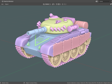 Mini T-72 Tank Model 3D