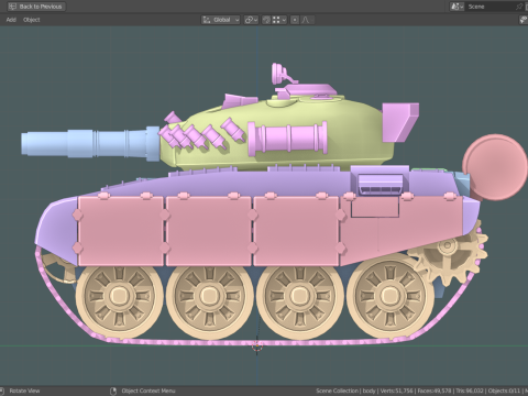 Mini T-72 Tank Model 3D