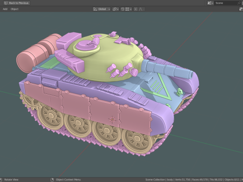 Mini T-72 Tank Model 3D