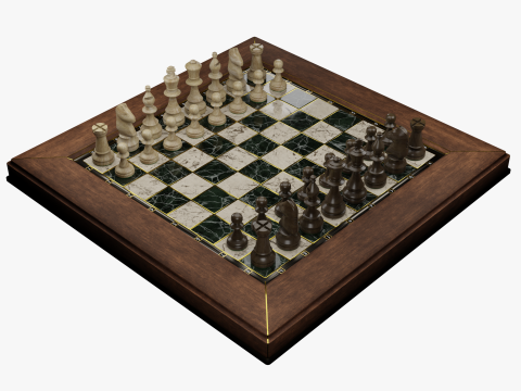 Classic Chess Set 3D Model