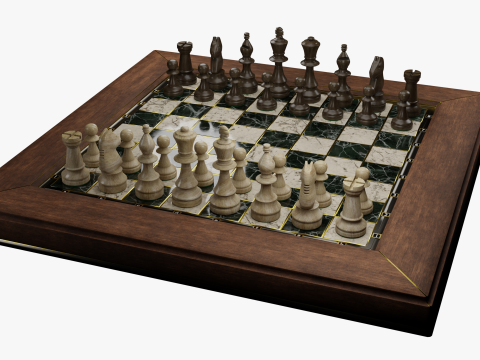 Classic Chess Set 3Dモデル
