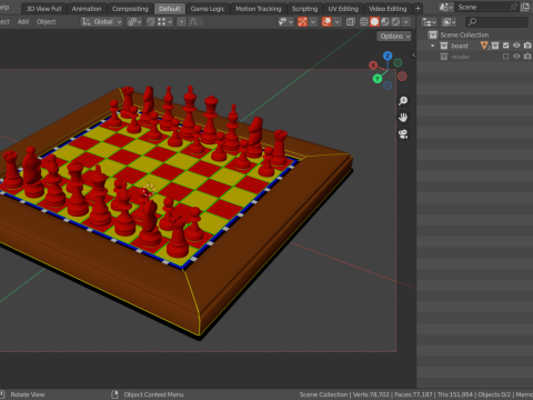 Classic Chess Set 3Dモデル