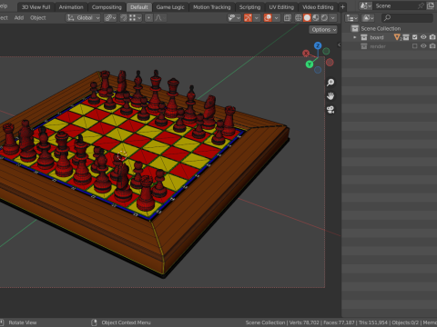 Classic Chess Set 3Dモデル