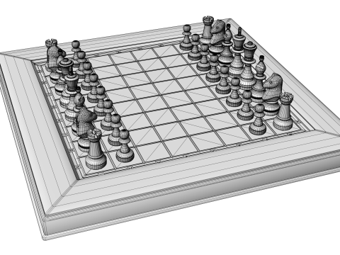 Classic Chess Set 3Dモデル