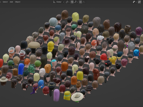 150 Stylized Base Haircuts 3D 모델