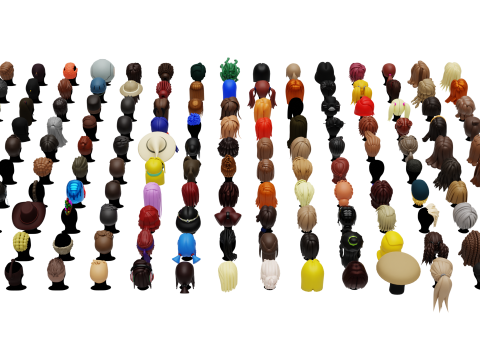 150 Stylized Base Haircuts 3D 모델