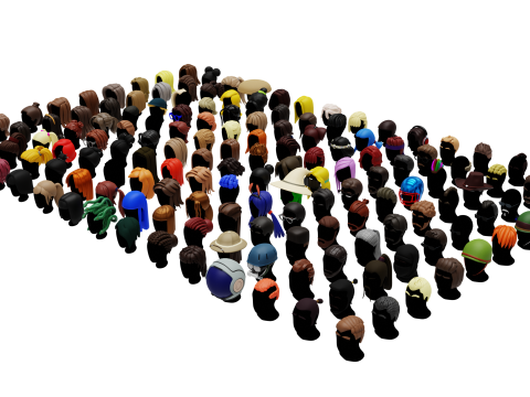 150 Stylized Base Haircuts 3D 모델