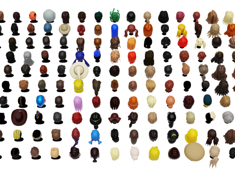 150 Stylized Base Haircuts 3D 모델