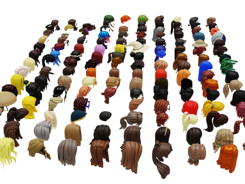 150 Stylized Base Haircuts 3D 모델