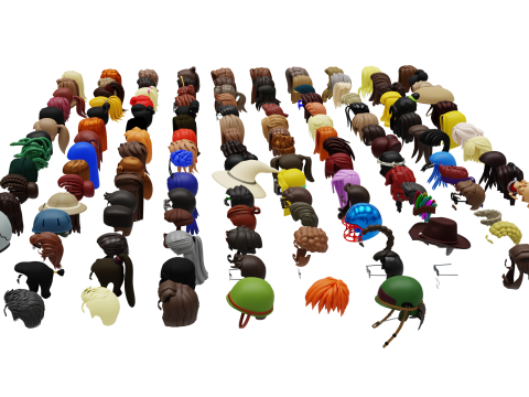 150 Stylized Base Haircuts 3D 모델