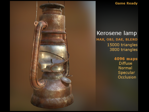 kerosene lamp gameready obj dae max blend 3D 模型