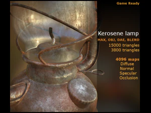 kerosene lamp gameready obj dae max blend 3D Model
