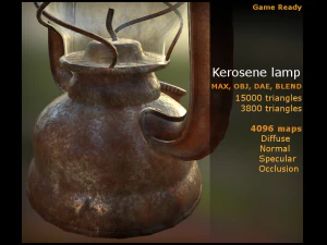 kerosene lamp gameready obj dae max blend 3D Model