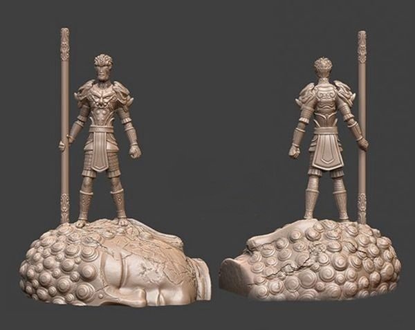 monkey king and buddha maitreya Modello di stampa 3D .c4d .max .obj .3ds .fbx .stl .blend 