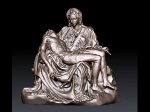 pieta statue of virgin mary cradling jesus 3D Print Model