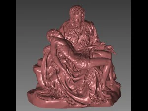 pieta statue of virgin mary cradling jesus 3D Print Model