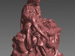 pieta statue of virgin mary cradling jesus 3D Print Model