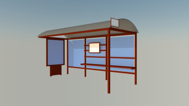 bus stop Modello 3D .c4d .max .obj .3ds .fbx .stl .blend 