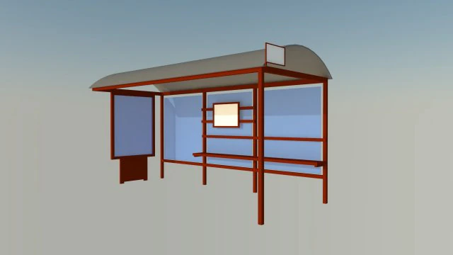 ponto de &ocirc;nibus Modelo 3D .c4d .max .obj .3ds .fbx .stl .blend 