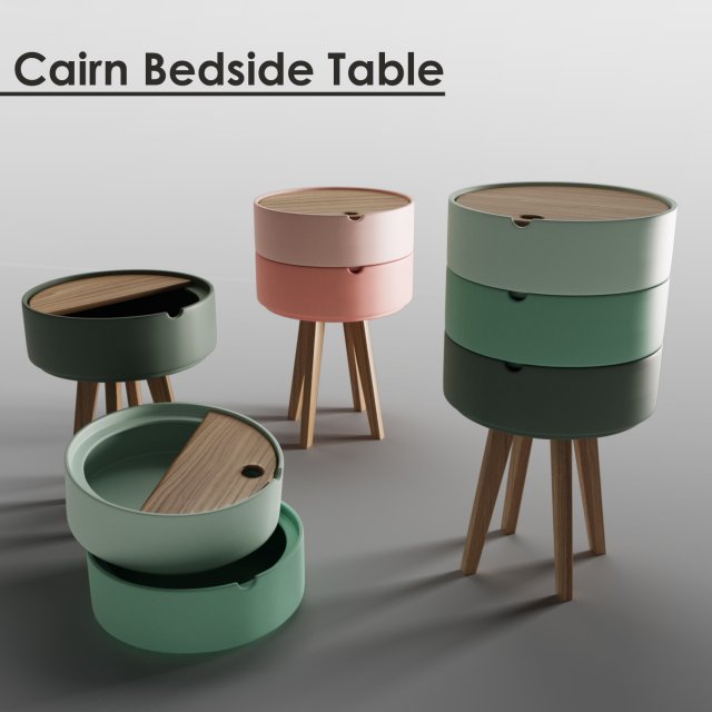 cairn bedside table 3D Model .c4d .max .obj .3ds .fbx .stl .blend 