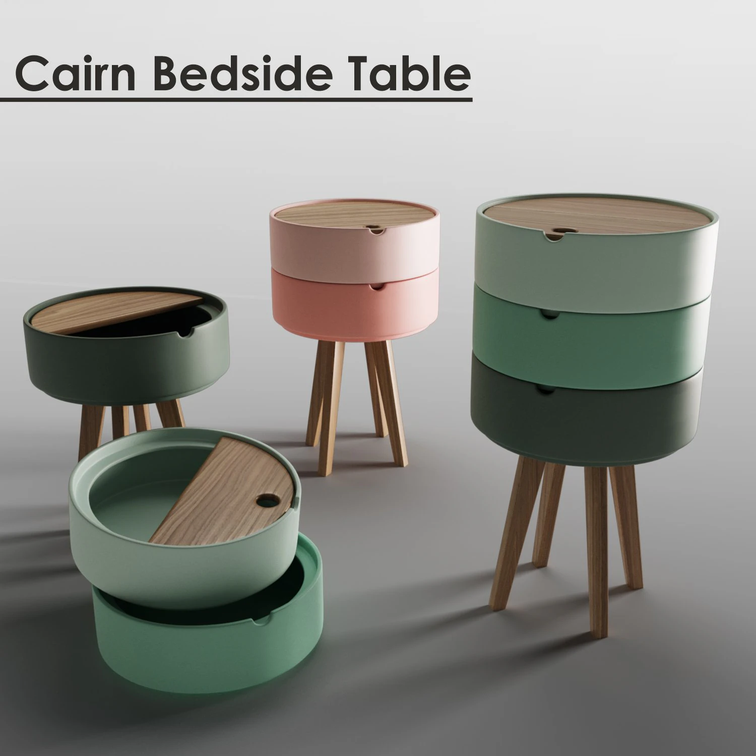 ケルンのベッドサイドテーブル 3Dモデル .c4d .max .obj .3ds .fbx .stl .blend 