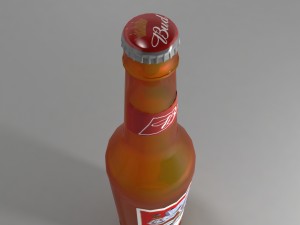 bud beer bottle - 500ml 3D Model