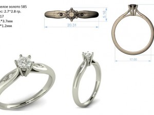 stylish diamond ring 3D-printmodel