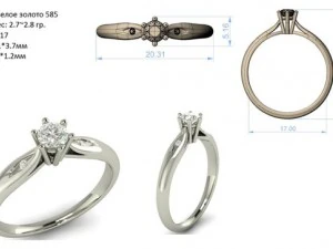 stylish diamond ring 3D Print Model