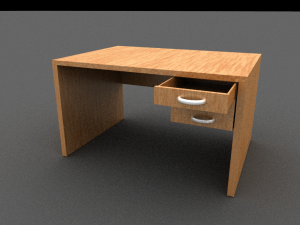 wooden desk Modelo 3D