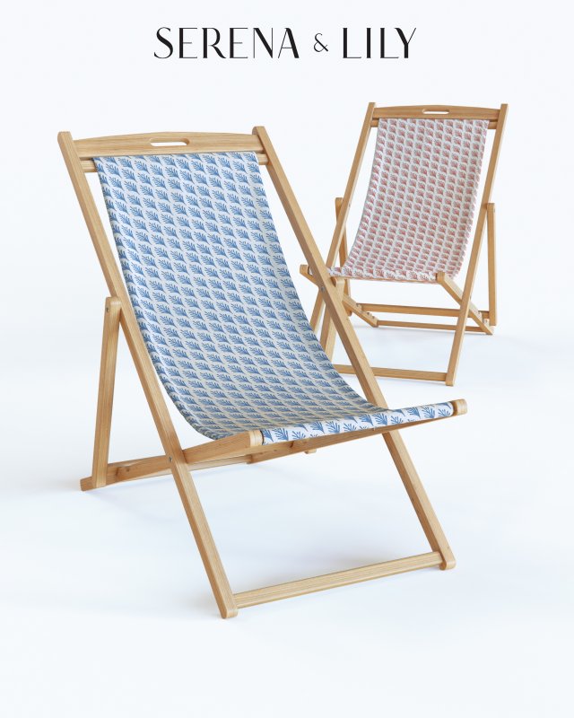 serena and lily - sling chair 3D Model .c4d .max .obj .3ds .fbx .stl .blend 