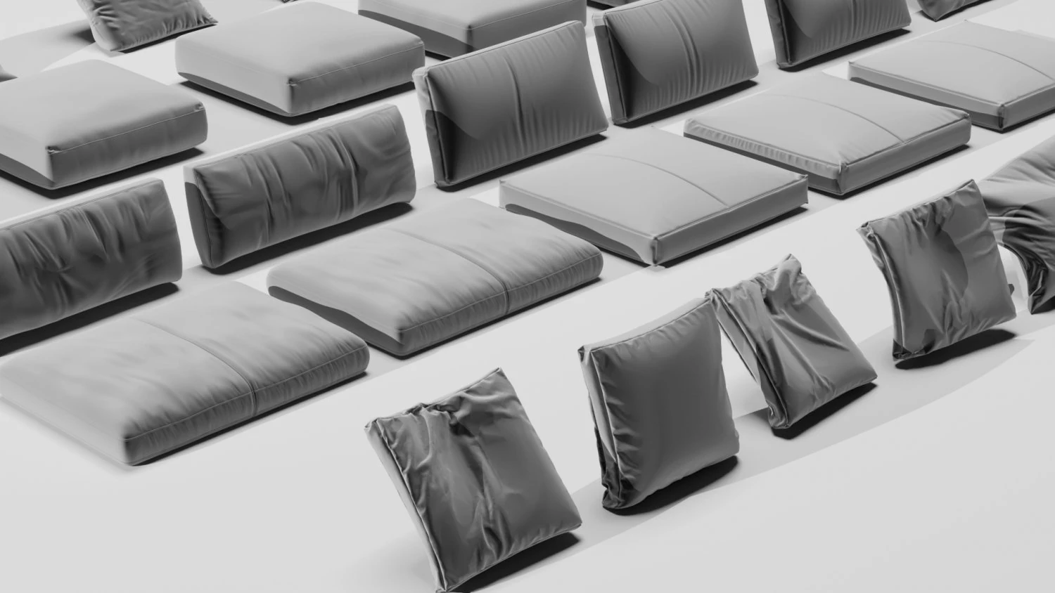 cushions and seat 3D Model .c4d .max .obj .3ds .fbx .stl .blend 