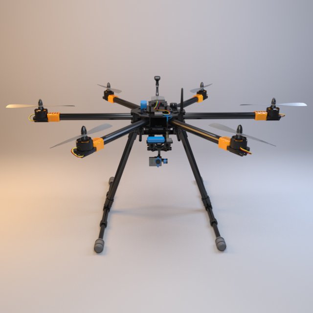 hexacopter tarot t810 3D Model in Commercial 3DExport