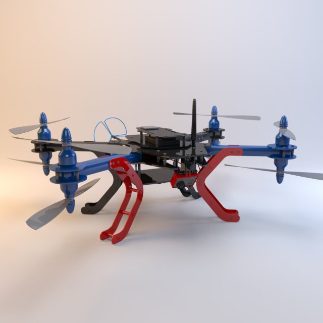 octocopter - 3dr octo-quad 3D Модель .c4d .max .obj .3ds .fbx .stl .blend 