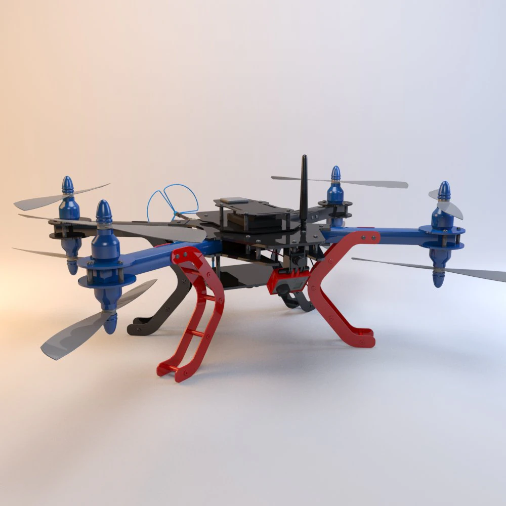 octocopter - 3dr octo-quad 3D Model .c4d .max .obj .3ds .fbx .stl .blend 