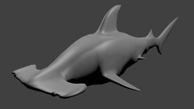 hammerhead shark 3D Model .c4d .max .obj .3ds .fbx .stl .blend 