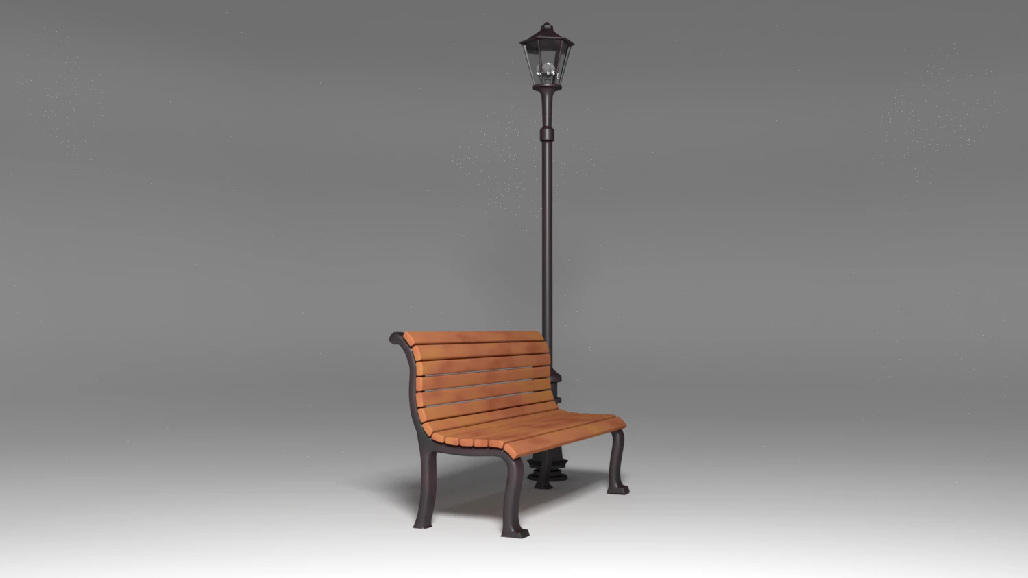 bench and night lamp 3D Model .c4d .max .obj .3ds .fbx .stl .blend