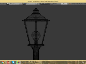 bench and night lamp 3D Model