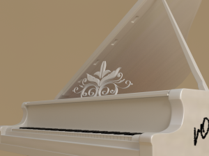 white grand piano Model 3D