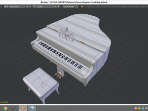 white grand piano Model 3D