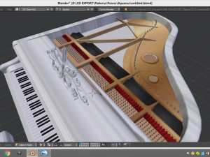white grand piano Model 3D