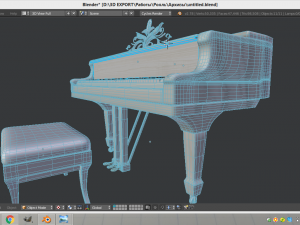 white grand piano Model 3D