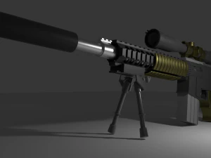 sr-25 rifle 3D Model