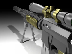sr-25 rifle 3D Model