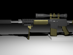 sr-25 rifle 3D 모델