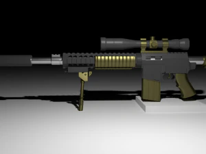 sr-25 rifle 3D Model