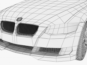 bmw 3 series e92 car sport coupe Model 3D