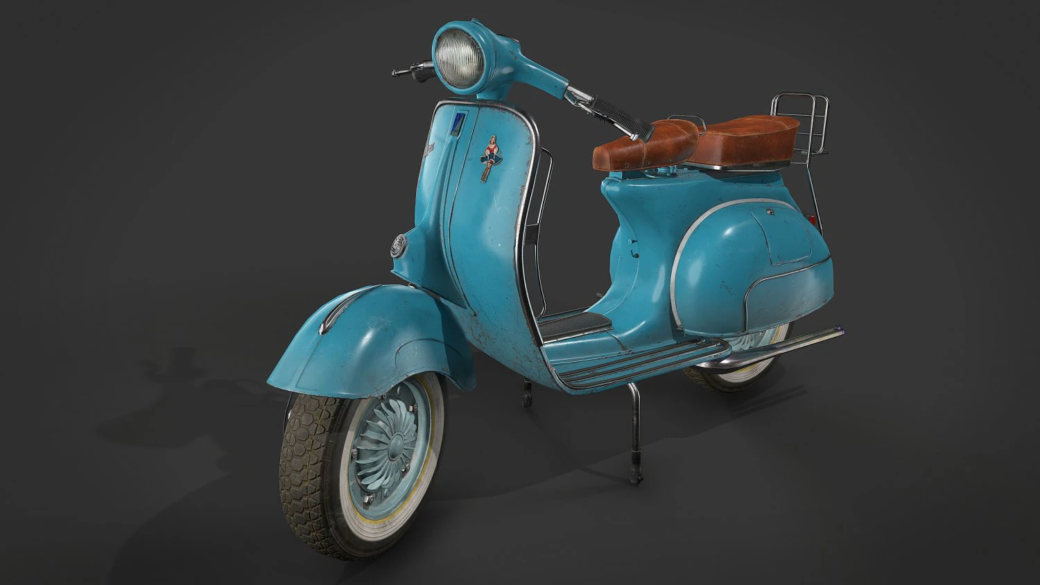 Vespa vintage scooter 3D Model .c4d .max .obj .3ds .fbx .stl .blend 