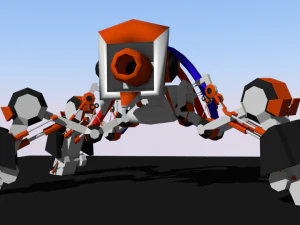 quadruple legged robot with one eye 3D Model