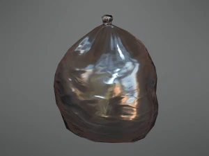 lowpoly pbr rusty dumpster and trashbag 3D Model